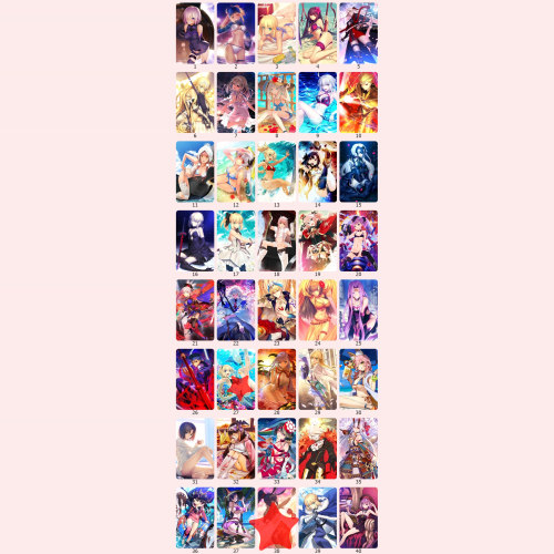 fgo全图鉴收藏水晶卡贴fate grand order动漫周边贴纸saber贞德 - 图0