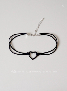 爱心choker颈带小众设计感项圈女ins风简约百搭脖子饰品锁骨链