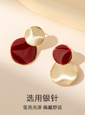 独特绝美红色耳饰女耳环