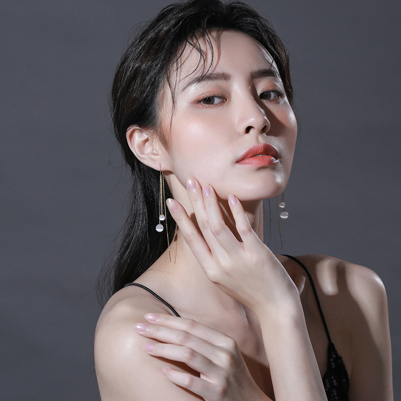 长款流苏耳线耳环女2025新款爆款气质高级感银小众设计感耳饰耳坠 - 图2