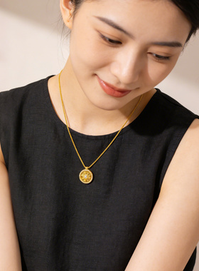 【新品】八宝罗盘毛衣链项链女高级感轻奢小众吊坠首饰锁骨链配饰