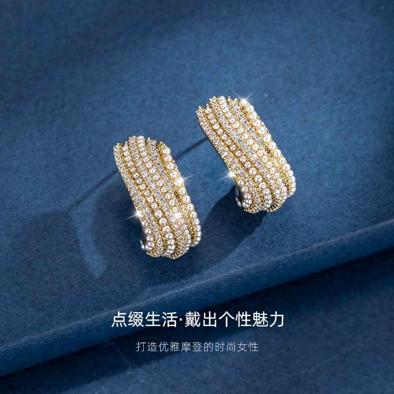 气质珍珠银耳钉小众独特耳环20223新款爆款高级感耳饰女纯银耳坠 - 图2