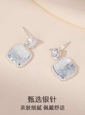 几何巨好看独特漂亮银针耳环