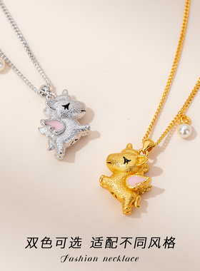 【新品】独角兽吊坠项链纯银女款配饰品首饰生肖马高级小众锁骨链