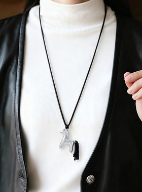 【新品】马上有钱吊坠毛衣链项链女款配饰品高级感轻奢小众首饰