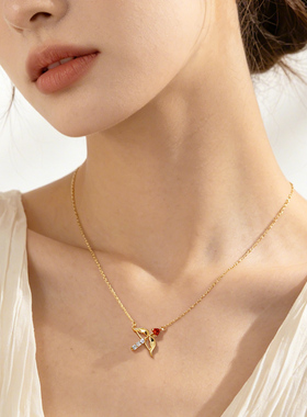 【新品】丘比特箭吊坠银项链女款2026新锁骨链高级轻奢小众送女友