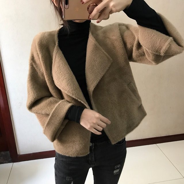 Lazy internet celebrity Douyin faux mink bell sleeve jacket