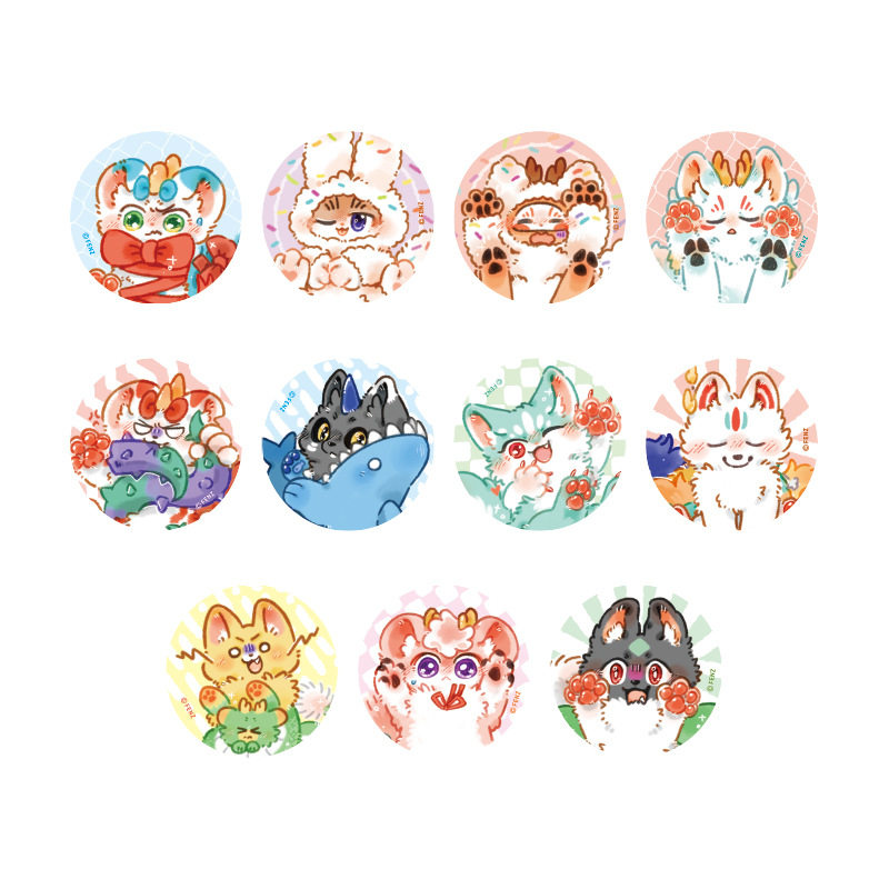 正版非人哉有兽焉摇尾巴第二弹马口铁徽章58mm毛绒吧唧胸章盲盒,淘宝优惠券,粉丝福利购,淘宝优惠卷