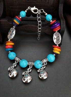 云南波西米亚风招财钱袋百搭手串