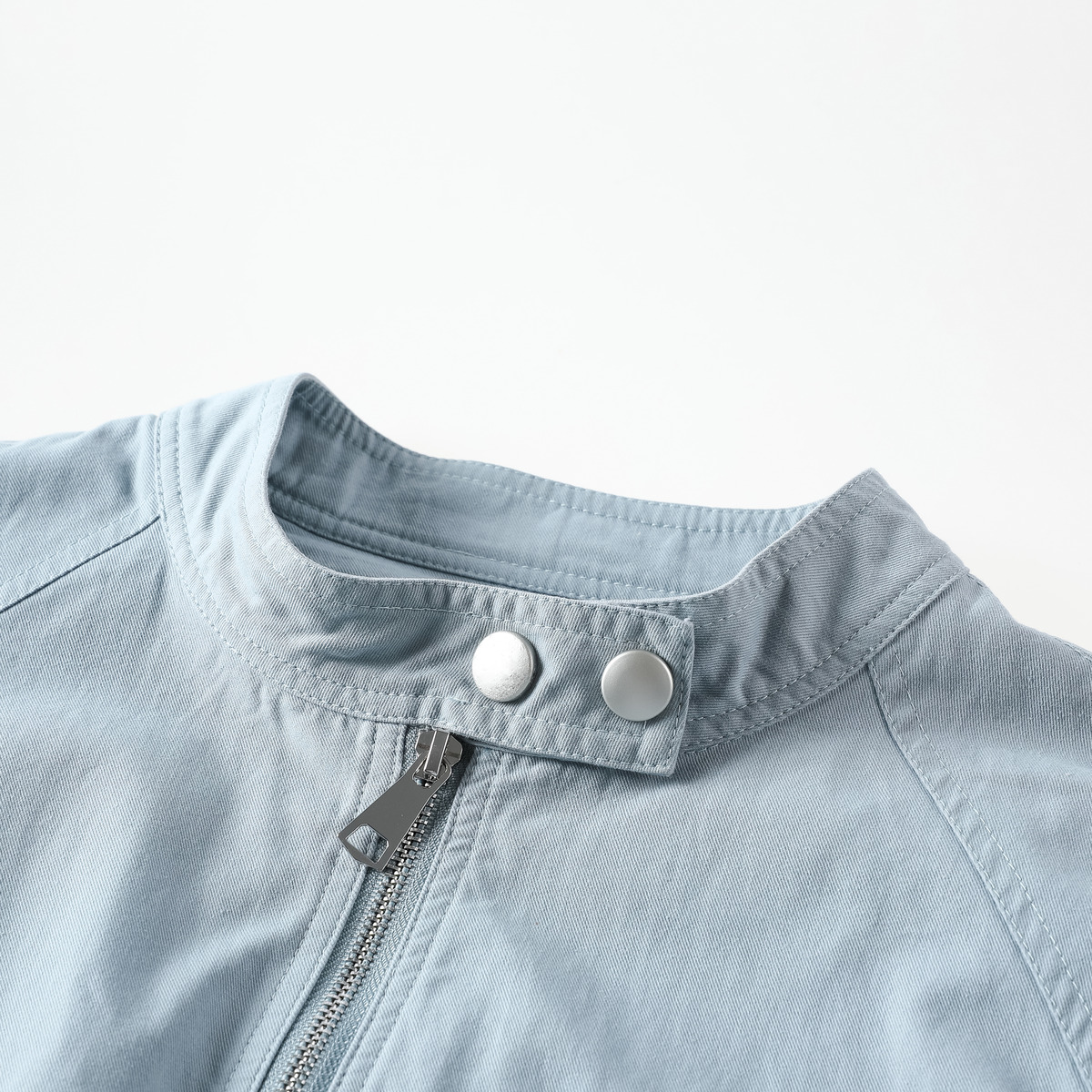 LAGOGO浅蓝立领短外套女拉谷谷2025秋冬新款小个子户外穿搭夹克衫 - 图2