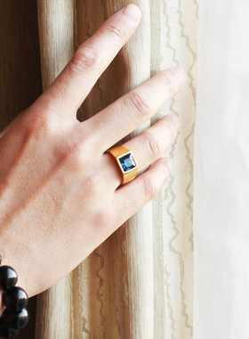 时尚风钛钢镀金色包邮可刻字戒指