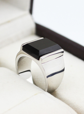 复古风黑曜石钛钢包邮刻字礼物