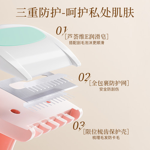 3个|古迪私处刮毛刀进口刀片私密比基尼剃毛器女生唇毛刀专用腋毛 - 图1
