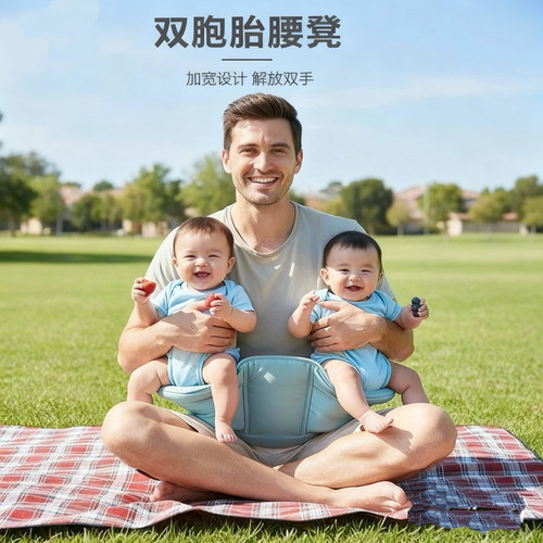 双胞胎抱娃神器 双胞胎婴儿背带 双胞胎腰凳神器 双胞胎用品礼 - 图0