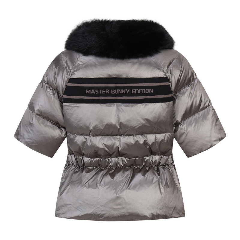 韩国代购MASTER BUNNY高尔夫球服25秋冬女可拆卸毛领短袖鹅绒夹克 - 图0