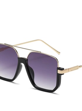 素颜双梁大框防蓝光复古眼镜ins下半框方形太阳镜女网红街拍墨镜