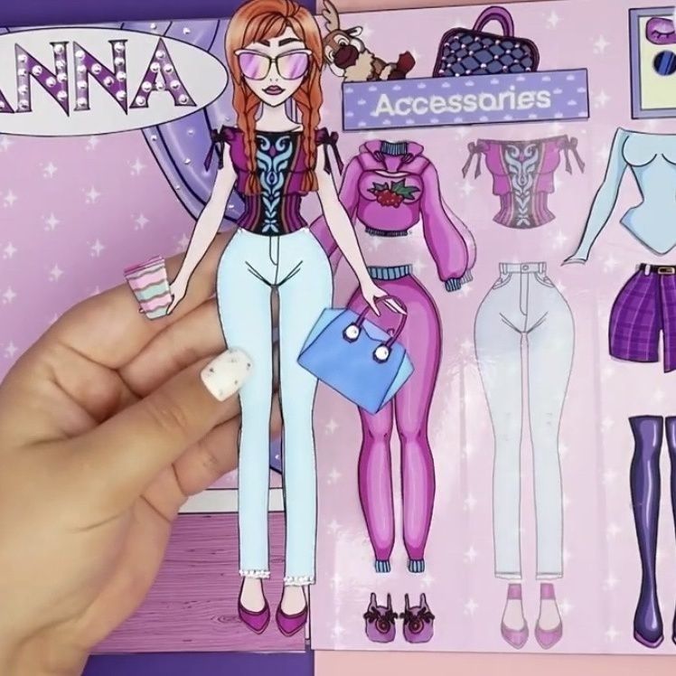 换装纸娃娃/艾莎和安娜的换装衣橱/安静书手工自制闺蜜玩具女孩子 - 图2