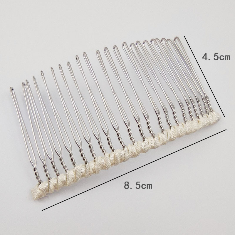 新娘婚纱插梳头纱梳子铁丝发箍头饰发饰DIY饰品配件包布铁发梳 - 图1