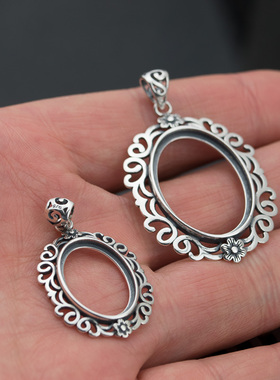 复古女s925银吊坠空手托推荐