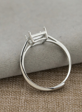方形戒指空托活口手细时尚简洁女