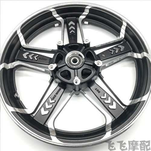 公路赛地平线H2刀锋400魔影450摩托车跑车17寸双碟刹前后轮毂钢圈 - 图2