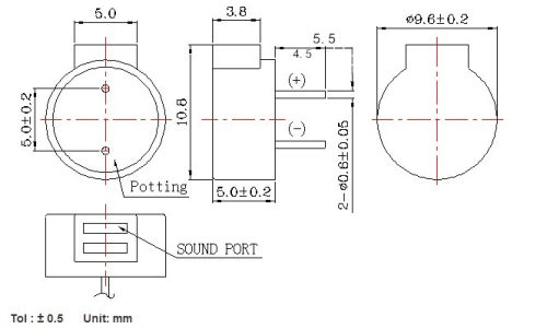 9650电磁式有源蜂鸣器尺寸9.6*5mm环保产品 侧发声蜂鸣器 电压3V - 图0