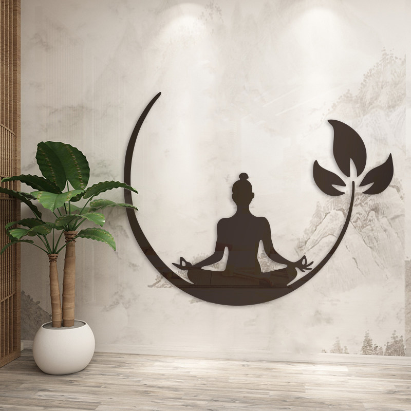 普拉提瑜伽教室墙面装饰挂画贴纸墙贴舞蹈健身房养生馆背景墙自粘,淘宝优惠券,粉丝福利购,淘宝优惠卷