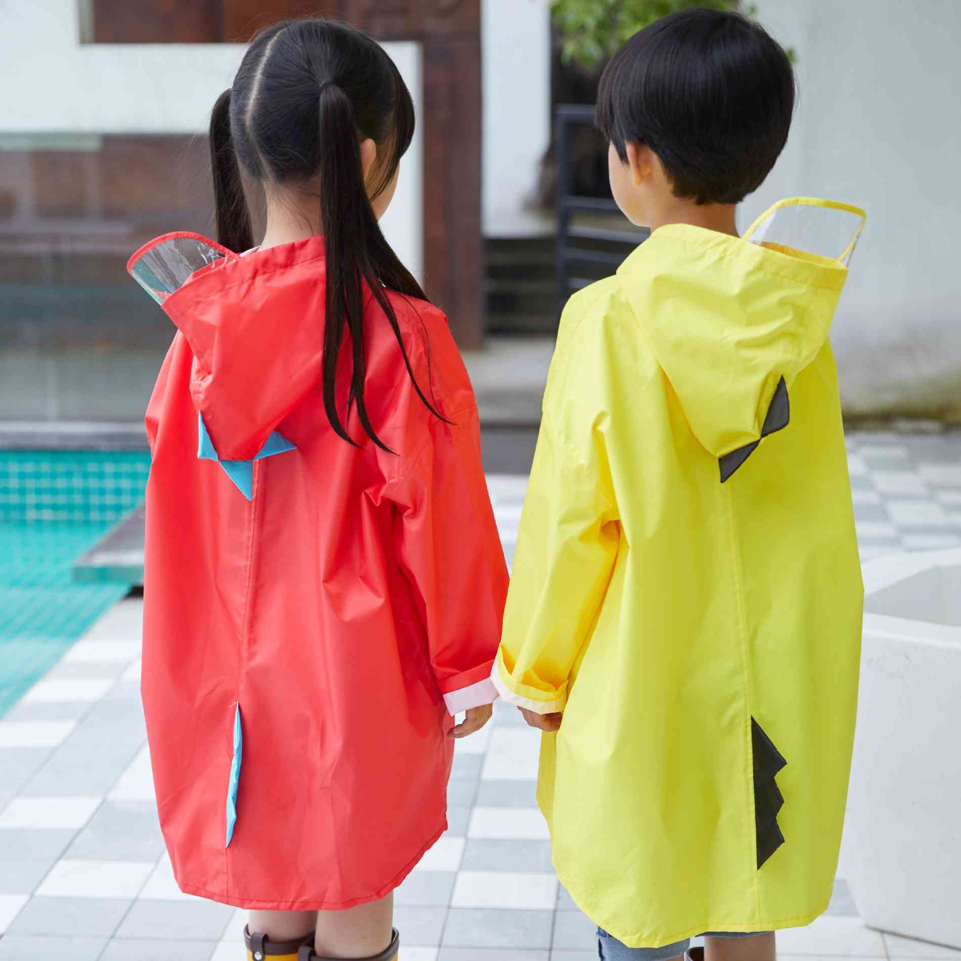 小恐龙雨衣少儿卡通连体宝宝女童小学生小孩长款雨具雨披raincoat - 图0