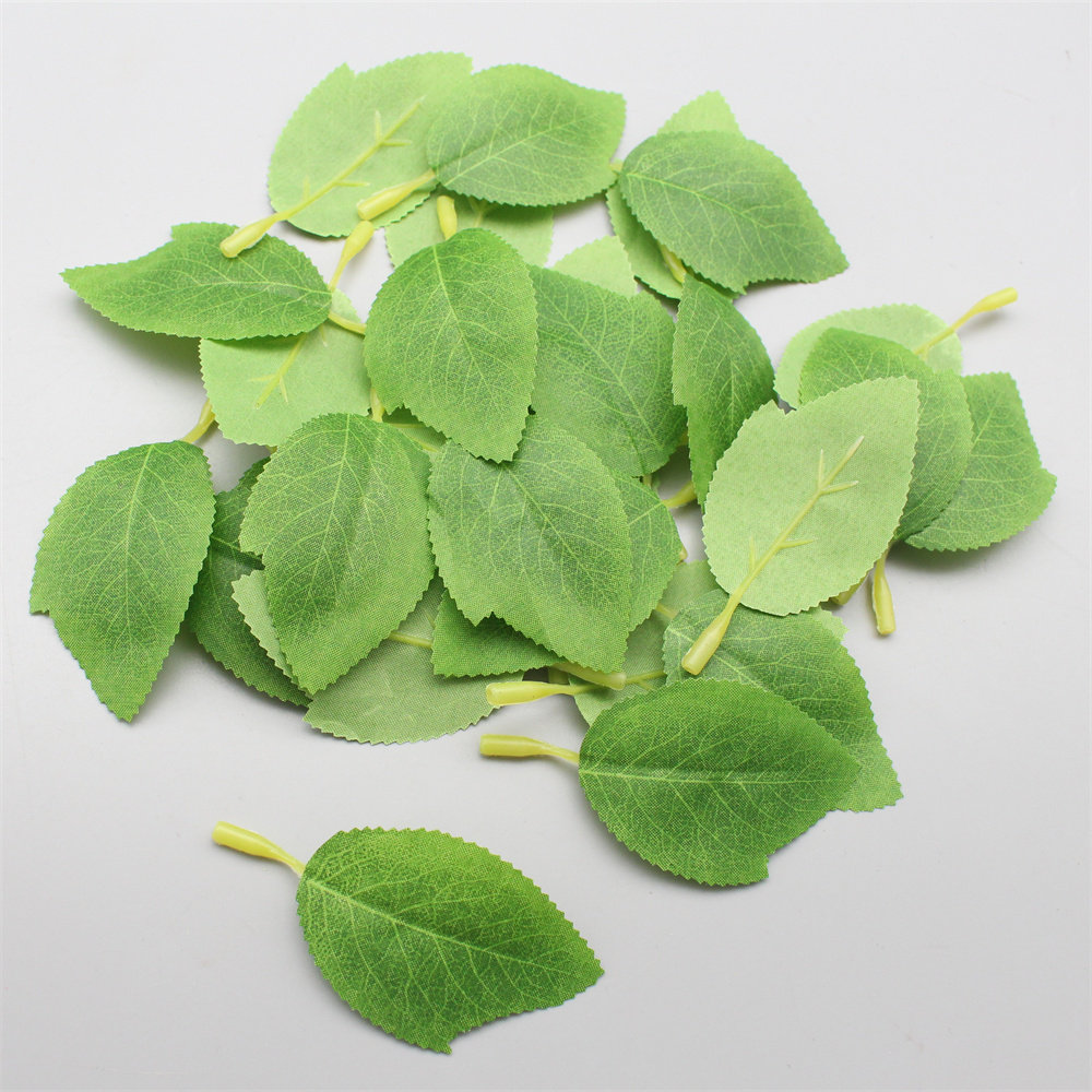 仿真花丝印花叶3叉玫瑰叶手工diy制作网红单只花束礼物简约假花叶,淘宝优惠券,粉丝福利购,淘宝优惠卷