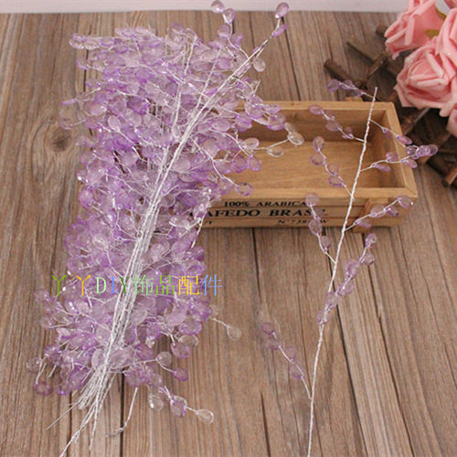 长条水滴10叉亚克力铁丝串 DIY手作婚庆发饰花环材料 长约30厘米 - 图1