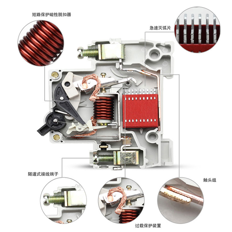 小型断路器RDB5电闸三相家用2P1P空开空气开关短路保护3P人民电器