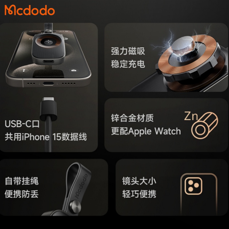 适用苹果apple iwatch9手表充S7/S8/ultra/2无线充电器typec接口 - 图0