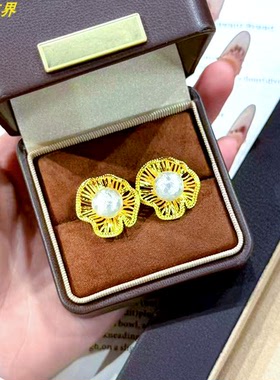 法式铜合金仿珍珠耳钉2026新款