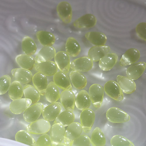 步摇发簪DIY配件饰品材料*捷克进口横孔水滴珠6*9mm吊坠蛋白蓝粉 - 图2