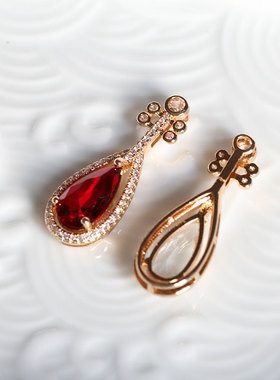 复古风锆石琵琶项链吊坠