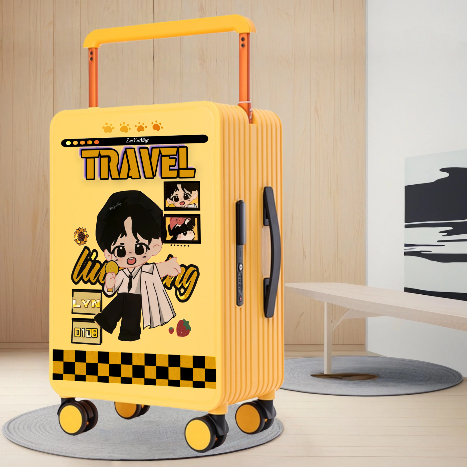 动漫二次元周边爱豆明星Q版行李箱定制20寸24女学生宽拉杆旅行箱,淘宝优惠券,粉丝福利购,淘宝优惠卷