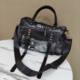 Trendy women's bag nylon with leather personality multi-pocket rivets