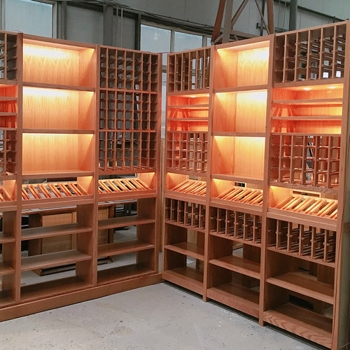 红光家具全屋定制红酒柜欧美式商用酒柜别墅酒窖纯实木红橡木酒架 - 图1