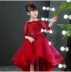 Cô gái đỏ từ vai én đuôi váy dạ hội chủ nhà mẫu catwalk trang phục trẻ em tùy chỉnh trang phục - Váy trẻ em trang phục biểu diễn cho bé Váy trẻ em