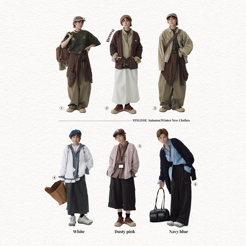 STILLYOU复古慵懒小刺绣V领麻花针织开衫男女同款百搭毛衣外套春 - 图0