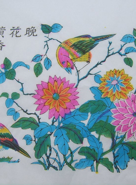 潍坊杨家埠木版年画多款四季花