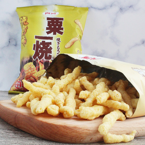 香港四洲粟一烧80g*8包休闲小吃80怀旧零食膨化休闲小吃粟米棒条 - 图1