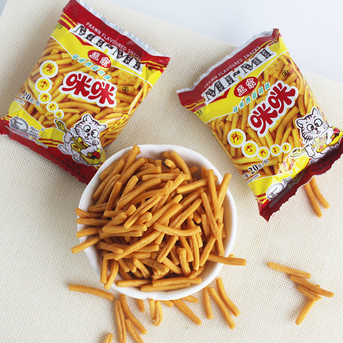 正宗咪咪虾条蟹粒40包8090后童年零食经典怀旧休闲小吃膨化食品 - 图2