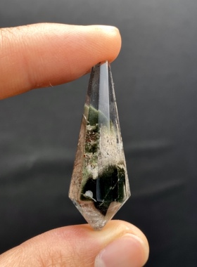 天然水晶灵摆 粉绿幽灵灵摆吊坠 水晶挂件 毛衣链项链 一物一图