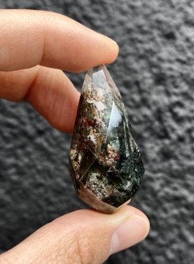 天然水晶灵摆 红绿幽灵天使之泪灵摆水滴吊坠 男女水晶挂件毛衣链