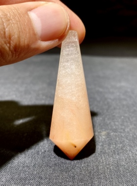 天然水晶吊坠 粉兔毛灵摆吊坠套链 水晶挂件 毛衣链项链 一物一图