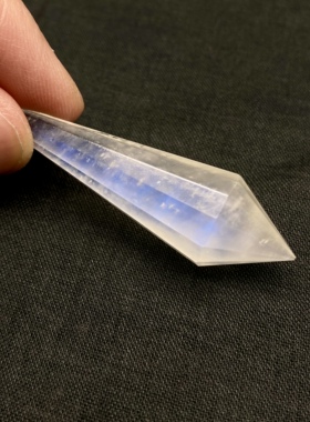 天然水晶 斯里兰卡玻璃体月光石灵摆吊坠套链 水晶挂件毛衣链项链