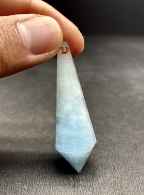 天然水晶吊坠 海蓝宝灵摆吊坠套链 水晶挂件 毛衣链项链 一物一图