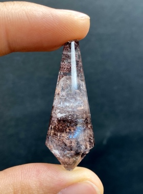 天然水晶灵摆吊坠 红幽灵灵摆吊坠 水晶挂件 毛衣链项链 一物一图