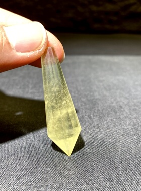 天然水晶 利比亚陨石灵摆吊坠套链 水晶挂件毛衣链项链 一物一图
